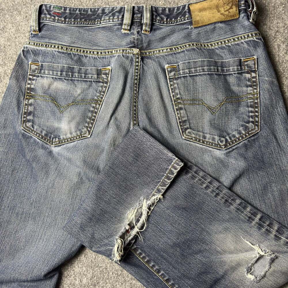 Diesel Kajo Jeans Size W34 L34 Blue Distressed Made in Italy